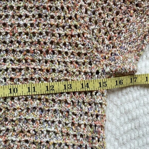Cabi Women's Open Knit Multi-Color Short Sleeve Cotton Sweater Size M - Picture 6 of 9